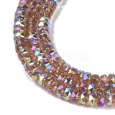 Electroplate Glass Beads Strands GLAA-Q105-03D-1