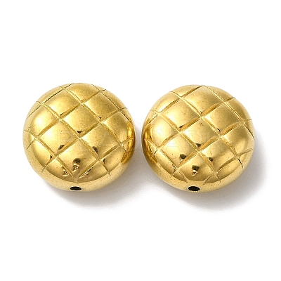 304 Stainless Steel Waffle Beads STAS-I305-201G-1