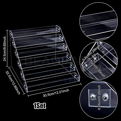 6-Tier Plastic Scrapbook Adhesive Tape Display Riser Stands ODIS-WH0086-105-1