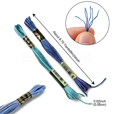 12 Skeins 12 Colors 6-Ply Polyester Embroidery Floss OCOR-FS0001-01A-01-1