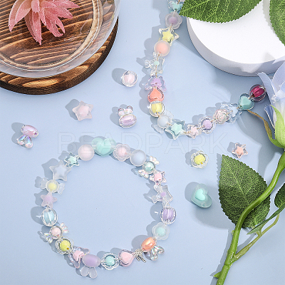 24 Style Transparent Acrylic Beads TACR-CA0001-23-1