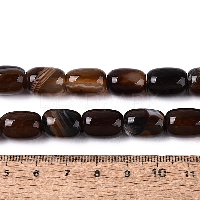 Dyed Natural Banded Agate Beads Strands G-T144-44B-1