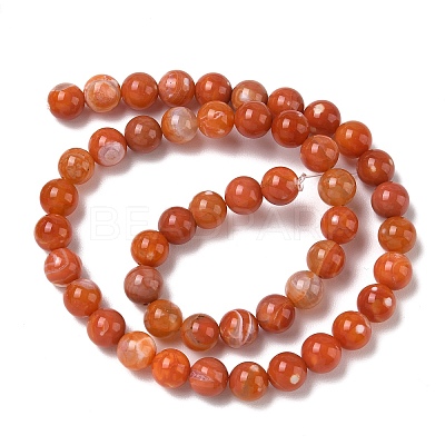 Natural Agate Beads Strands G-G754-06-8mm-1
