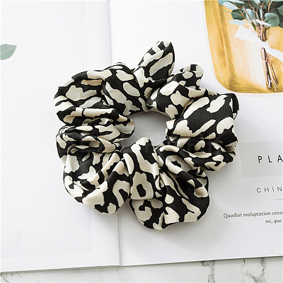 Leopard Print Pattern Cloth Elastic Hair Accessories OHAR-PW0007-45G-1