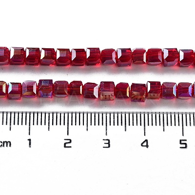 Electroplate Glass Beads Strands EGLA-R030-4x4mm-04-1