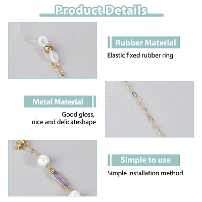 3Pcs Brass Chain for Eyeglasses HJEW-FH00131-1