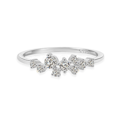 925 Sterling Silver Micro Pave Clear Cubic Zirconia Finger Rings for Women FS-WG88D88-01-1