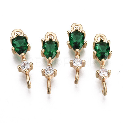 Brass Micro Pave Cubic Zirconia Links Connectors KK-R111-007-A02-1