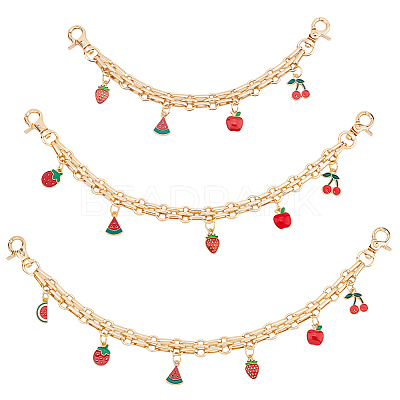 3Pcs Alloy Chain Short Bag Straps HJEW-HS00045-1