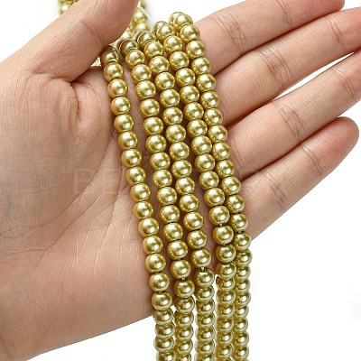 Eco-Friendly Dyed Glass Pearl Beads Strands HY-A008-6mm-RB110-1