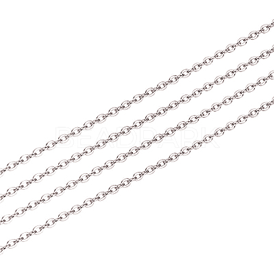 Anti-Tarnish Rhodium Plated 925 Sterling Silver Cable Chain STER-WH0011-04P-1