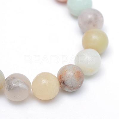 Round Natural Flower Amazonite Bead Strands G-R345-6mm-17-1