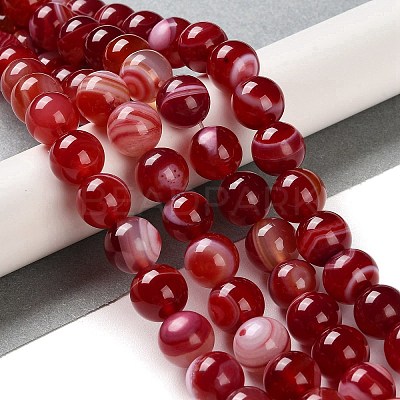 Natural Striped Agate/Banded Agate Beads Strands G-Z060-A01-C19-1