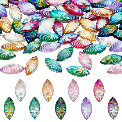 90Pcs 9 Colors Opaque Resin Cabochons CRES-GA0001-11-1
