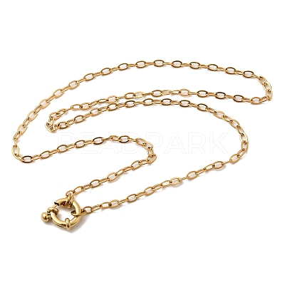 304 Stainless Steel Cable Chain Necklaces with Spring Ring Clasps for Women NJEW-Z091-15G-1