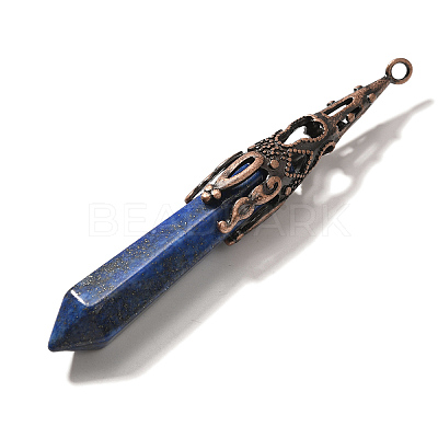 Dyed Natural Lapis Lazuli Pointed Big Pendants G-P560-02R-17-1