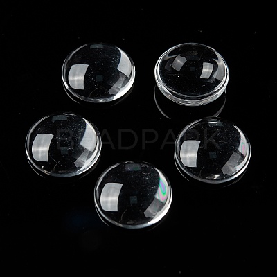Transparent Glass Cabochons X-GGLA-R026-15mm-1