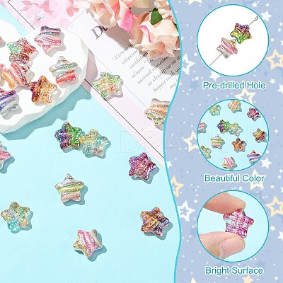 18Pcs 18 Colors Printed Resin Beads RESI-CJ0004-64-1