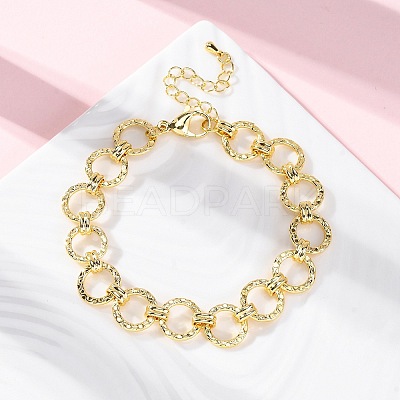 Brass Ring Chain Link  Bracelets for Women Men LS-BJEW-K273-16G-1