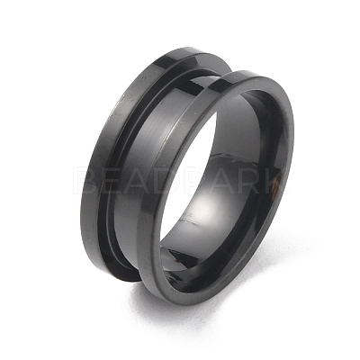 201 Stainless Steel Grooved Finger Ring RJEW-WH0004-32C-EB-1