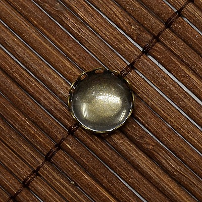 9.5~10mm Clear Domed Glass Cabochon Cover for Flat Round DIY Photo Brass Cabochon Making DIY-X0103-AB-NR-1