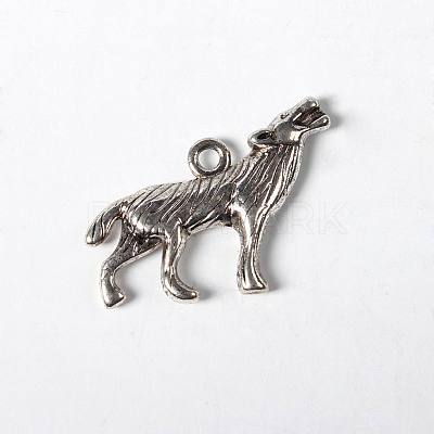 Tibetan Style Alloy Howling Wolf Pendants X-LF1753Y-NF-1