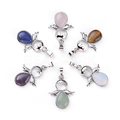 Natural & Synthetic Mixed Gemstone Pendants G-X0005-09P-1
