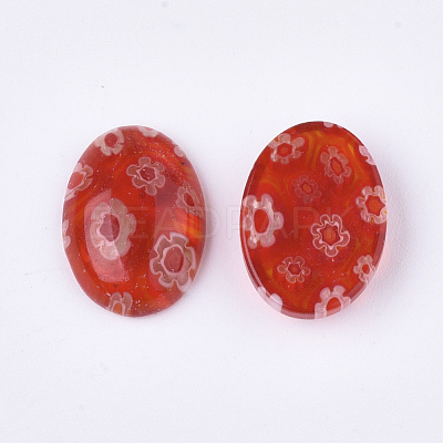 Handmade Millefiori Lampwork Cabochons LAMP-S191-10-1