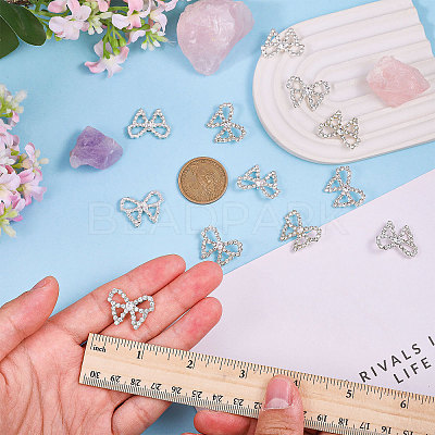 12Pcs 1-Hole Alloy Glass Shank Buttons BUTT-CA0001-35-1