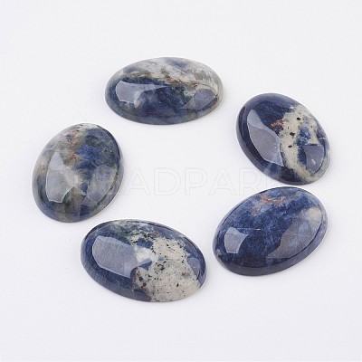 Natural Sodalite Flat Back Cabochons G-G741-13x18mm-06-1