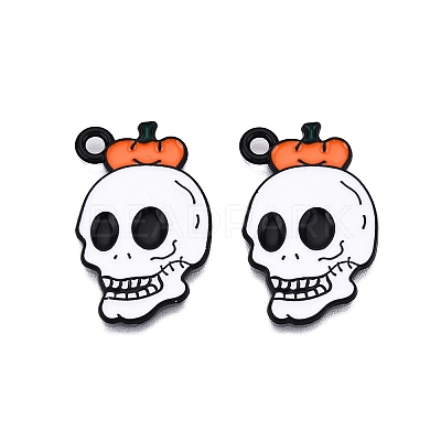 Halloween Theme Spray Painted Alloy Enamel Pendants ENAM-T020-09B-1