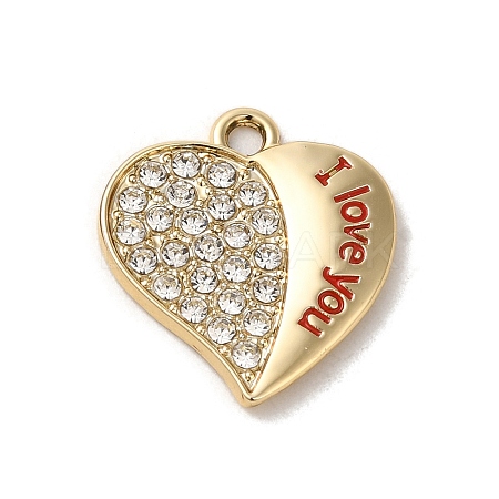 Alloy Rhinestone Pendants PALLOY-P303-04G-02-1