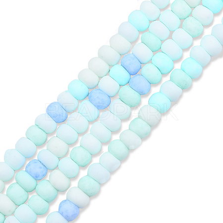 Opaque Spray Painted Glass Bead Strands GLAA-N047-07-01-1