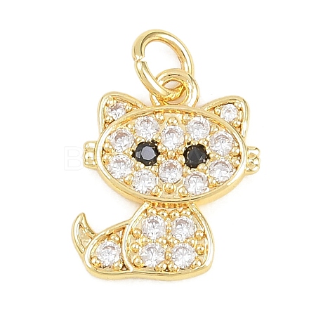 Brass Micro Pave Cubic Zirconia Pendants KK-D258-37G-02-1