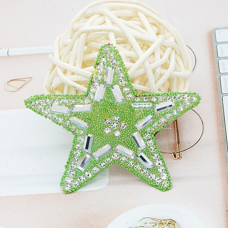 Star Glitter Hotfix Rhinestone LS-DIY-WH0260-63D-1