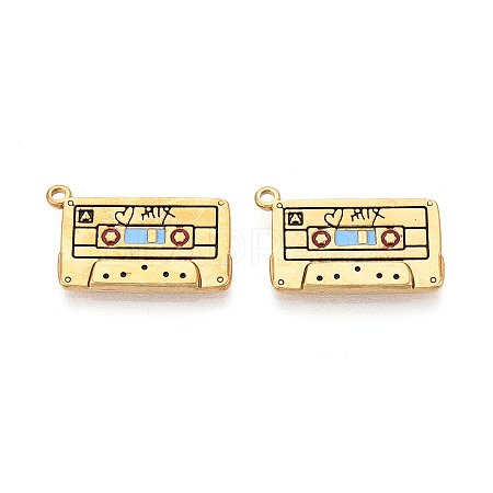 304 Stainless Steel Enamel Pendants STAS-N124-20G-1