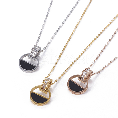 304 Stainless Steel Pendant Necklaces NJEW-O118-06-1