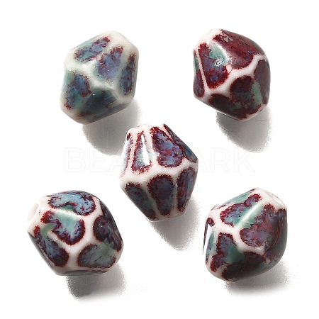 Vintage Style Glazed Ceramic Porcelain Beads PORC-H013-01-16-1