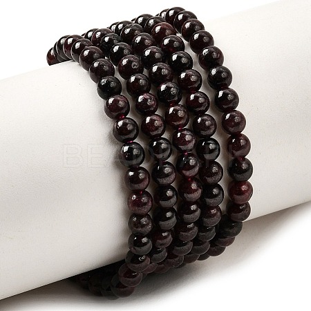 Natural Garnet Gemstone Bead Strands X-G-R263-4mm-1