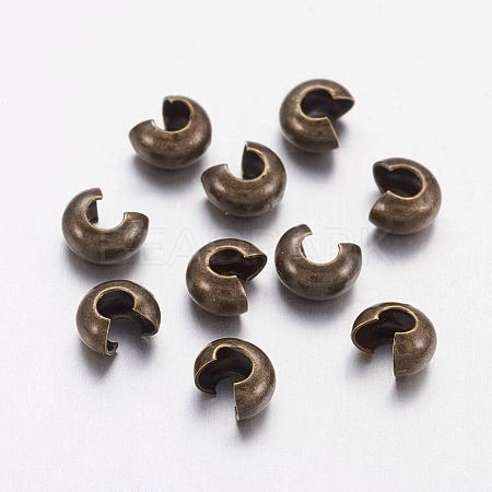Brass Crimp Beads Covers KK-H289-NFAB-NF-1