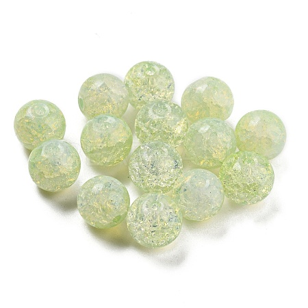 Transparent Spray Painting Crackle Glass Beads GLAA-L046-01A-01-1