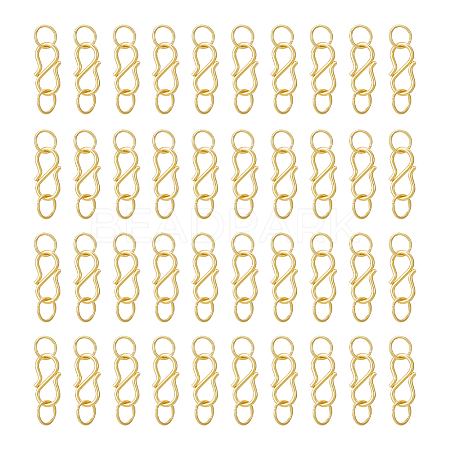 50Pcs 304 Stainless Steel S-Hook Clasps FIND-UN00007-1