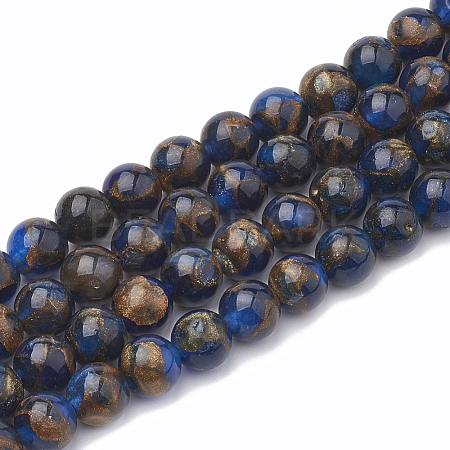 Natural Chalcedony Beads Strands G-S333-6mm-014E-1