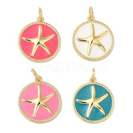 Rack Plating Brass Enamel Pendants KK-B092-19G-1