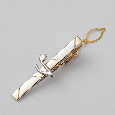 Brass Collar Tie Clips with Chain for Men PW-WG33487-03-1