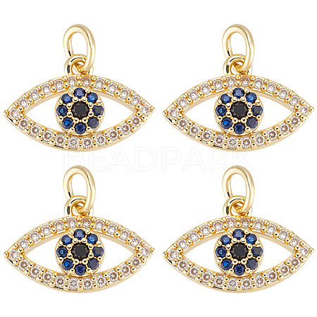 8Pcs Rack Plating Brass Cubic Zirconia Pendants KK-BBC0023-62-1