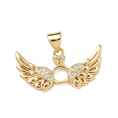 Brass Micro Pave Clear Cubic Zirconia Pendants KK-F930-23B-G-1