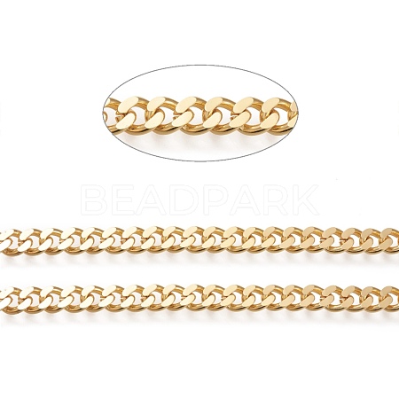 3.28 Feet Brass Cuban Link Chains X-CHC-K010-03G-1