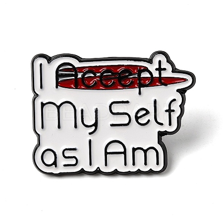I Accept My Self as I Am Enamel Brooches JEWB-I064-06EB-01-1