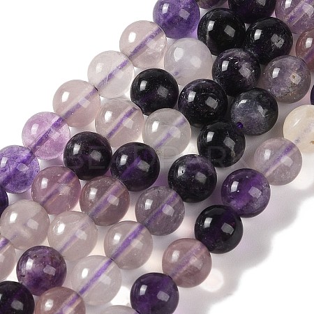 Natural Purple Fluorite Beads Strands G-P530-B08-03-1